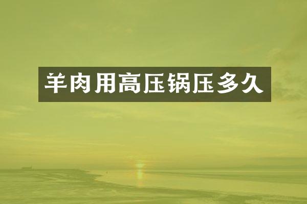 羊肉用高压锅压多久