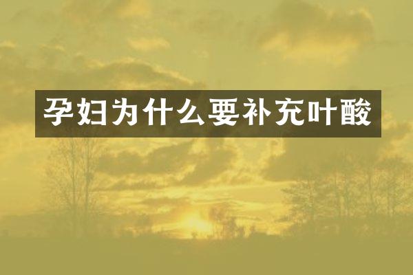 孕妇为什么要补充叶酸