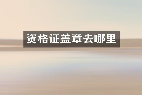 资格证盖章去哪里