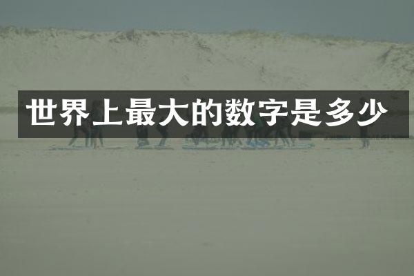 世界上最大的数字是多少