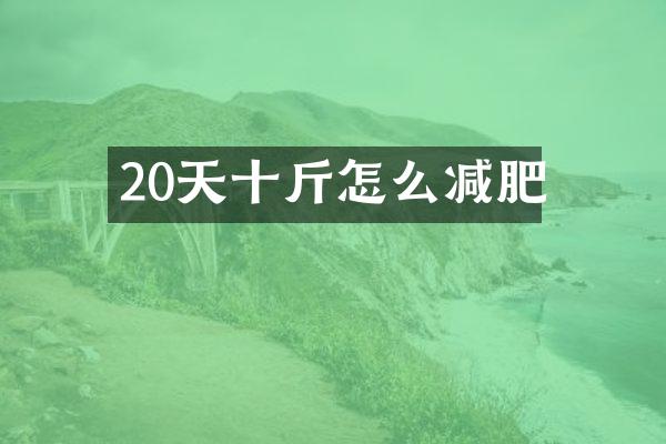 20天十斤怎么减肥