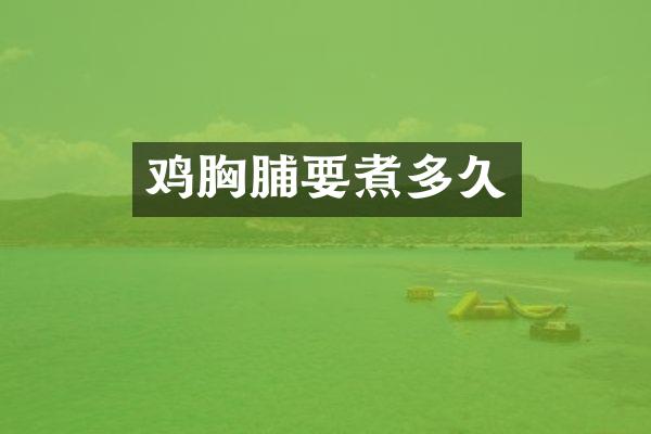 鸡胸脯要煮多久