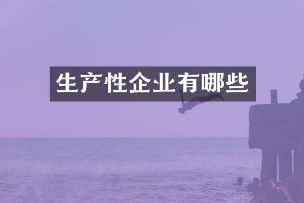 生产性企业有哪些