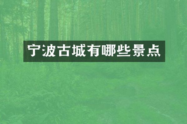 宁波古城有哪些景点