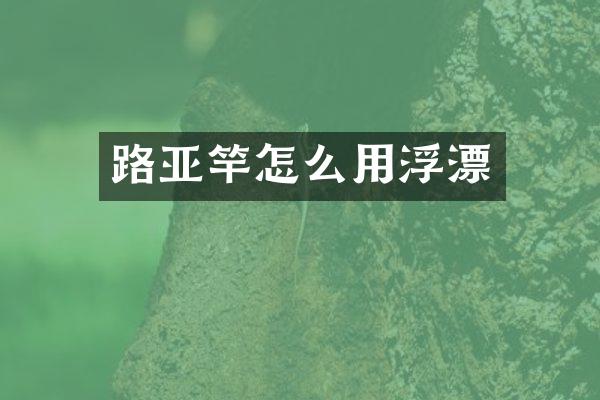 路亚竿怎么用浮漂
