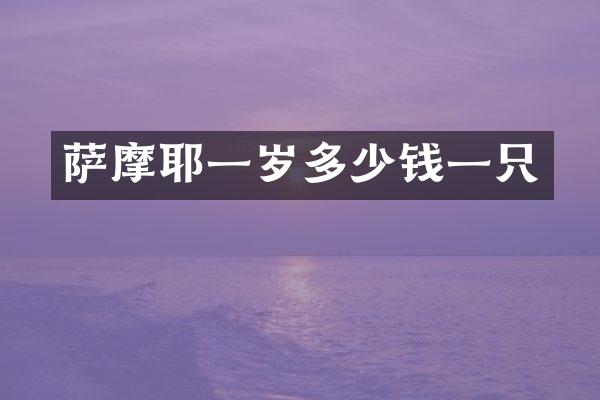 萨摩耶一岁多少钱一只