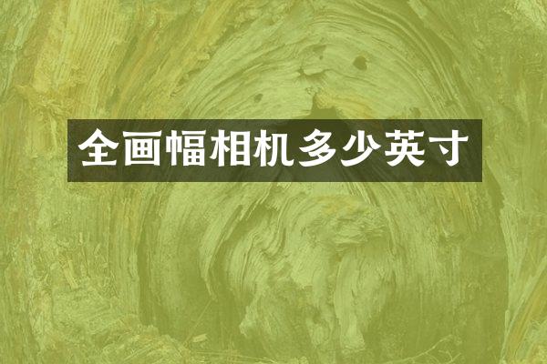 全画幅相机多少英寸
