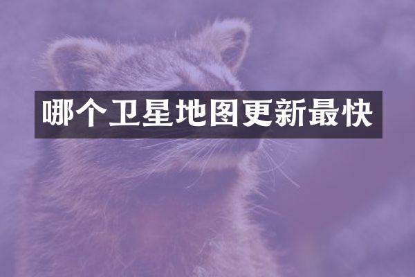 哪个卫星地图更新最快