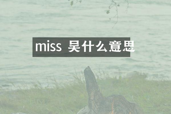 miss 吴什么意思