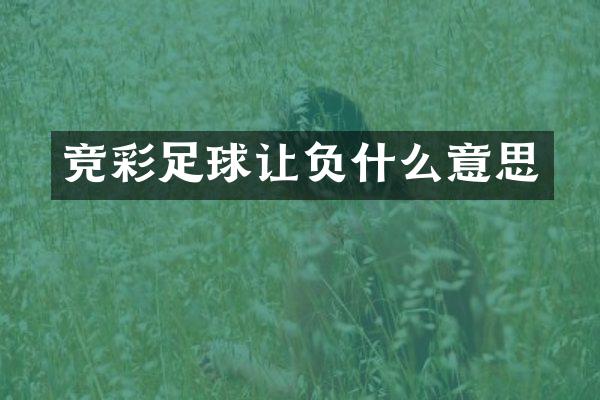 竞彩足球让负什么意思