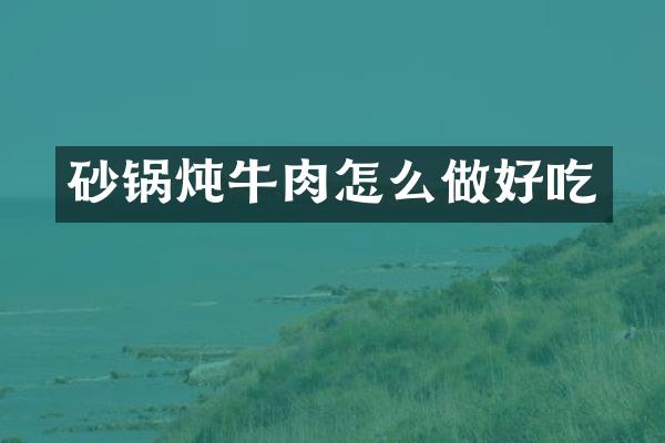 砂锅炖牛肉怎么做好吃