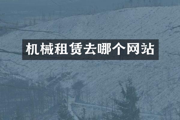 机械租赁去哪个网站