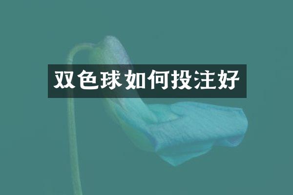 双色球如何投注好