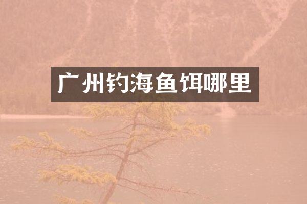 广州钓海鱼饵哪里
