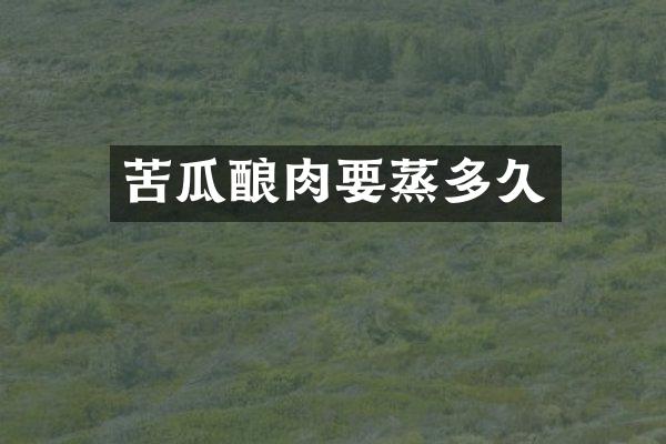 苦瓜酿肉要蒸多久