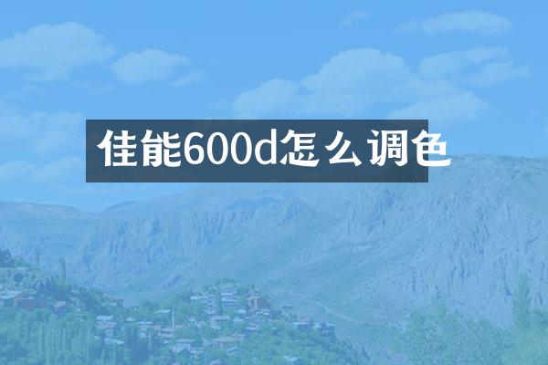 佳能600d怎么调色
