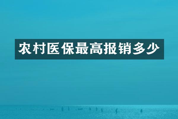 农村医保最高报销多少