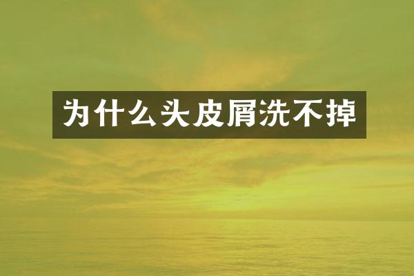 为什么头皮屑洗不掉