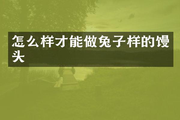 怎么样才能做兔子样的馒头