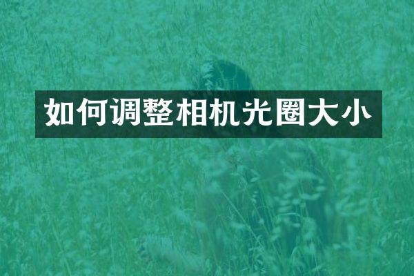 如何调整相机光圈大小