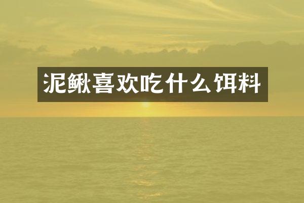 泥鳅喜欢吃什么饵料