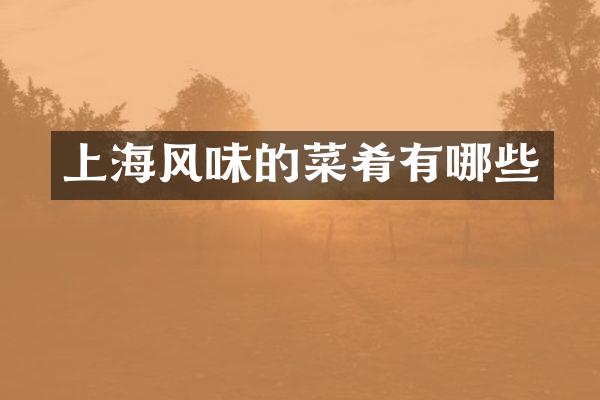 上海风味的菜肴有哪些