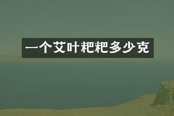 一个艾叶粑粑多少克