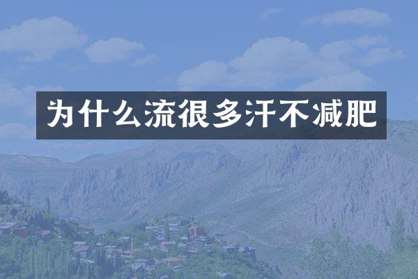 为什么流很多汗不减肥