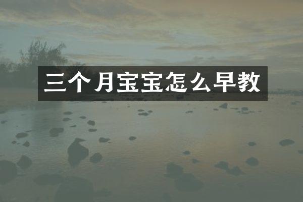 三个月宝宝怎么早教