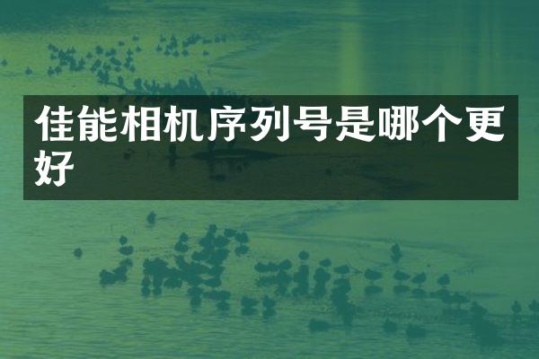 佳能相机序列号是哪个更好