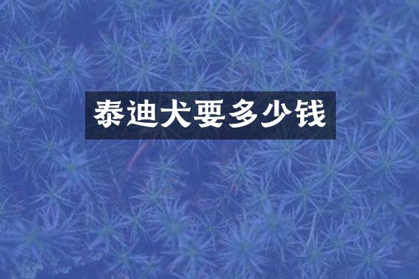 泰迪犬要多少钱