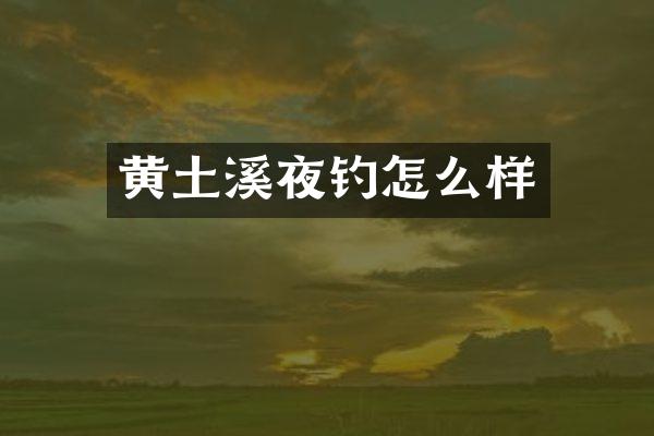 黄土溪夜钓怎么样
