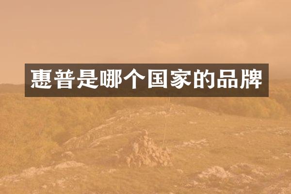 惠普是哪个国家的品牌