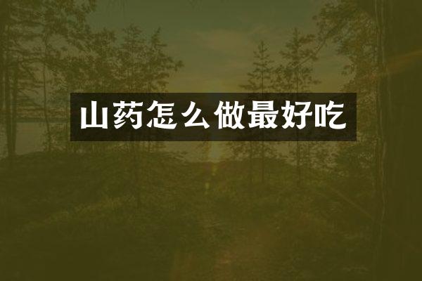 山药怎么做最好吃