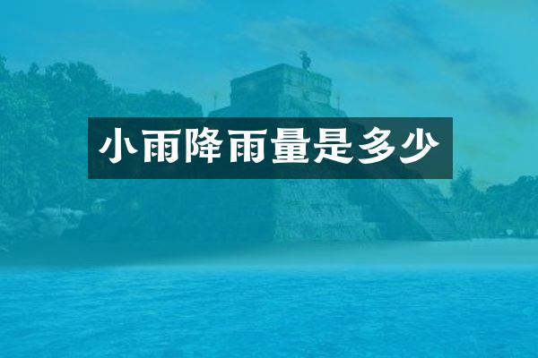 小雨降雨量是多少