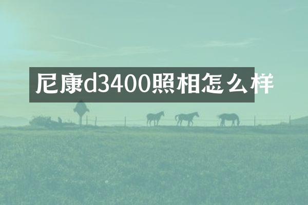 尼康d3400照相怎么样