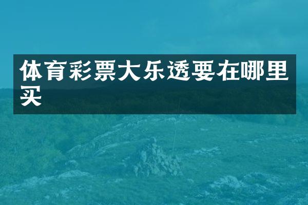 体育彩票大要在哪里买