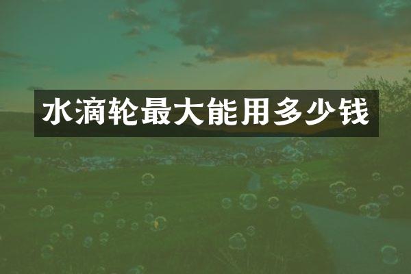水滴轮最大能用多少钱