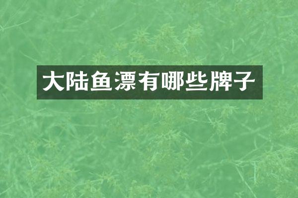 大陆鱼漂有哪些牌子