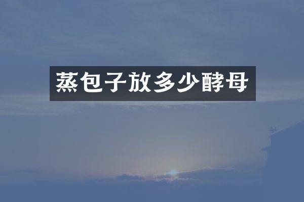 蒸包子放多少酵母