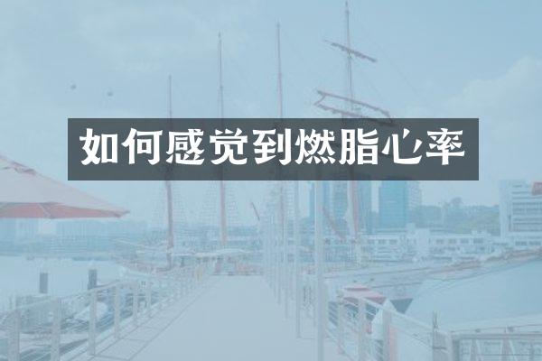 如何感觉到燃脂心率