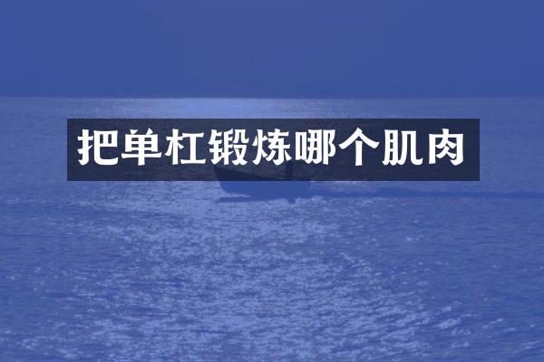 把单杠锻炼哪个肌肉