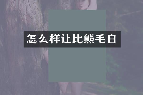 怎么样让比熊毛白