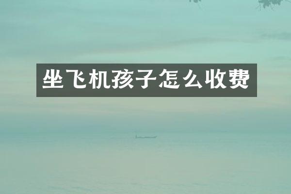 坐飞机孩子怎么收费