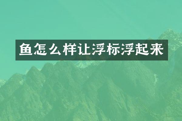 鱼怎么样让浮标浮起来
