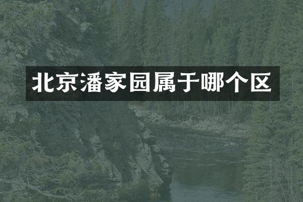 北京潘家园属于哪个区