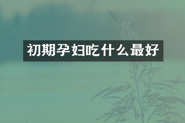 初期孕妇吃什么最好