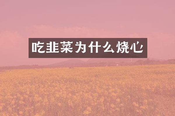 吃韭菜为什么烧心
