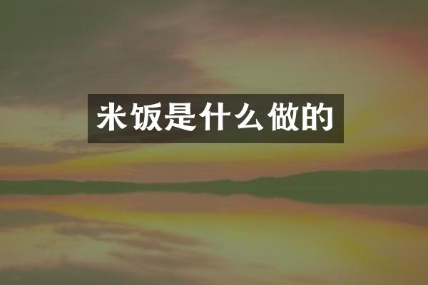 米饭是什么做的