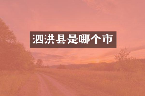 泗洪县是哪个市